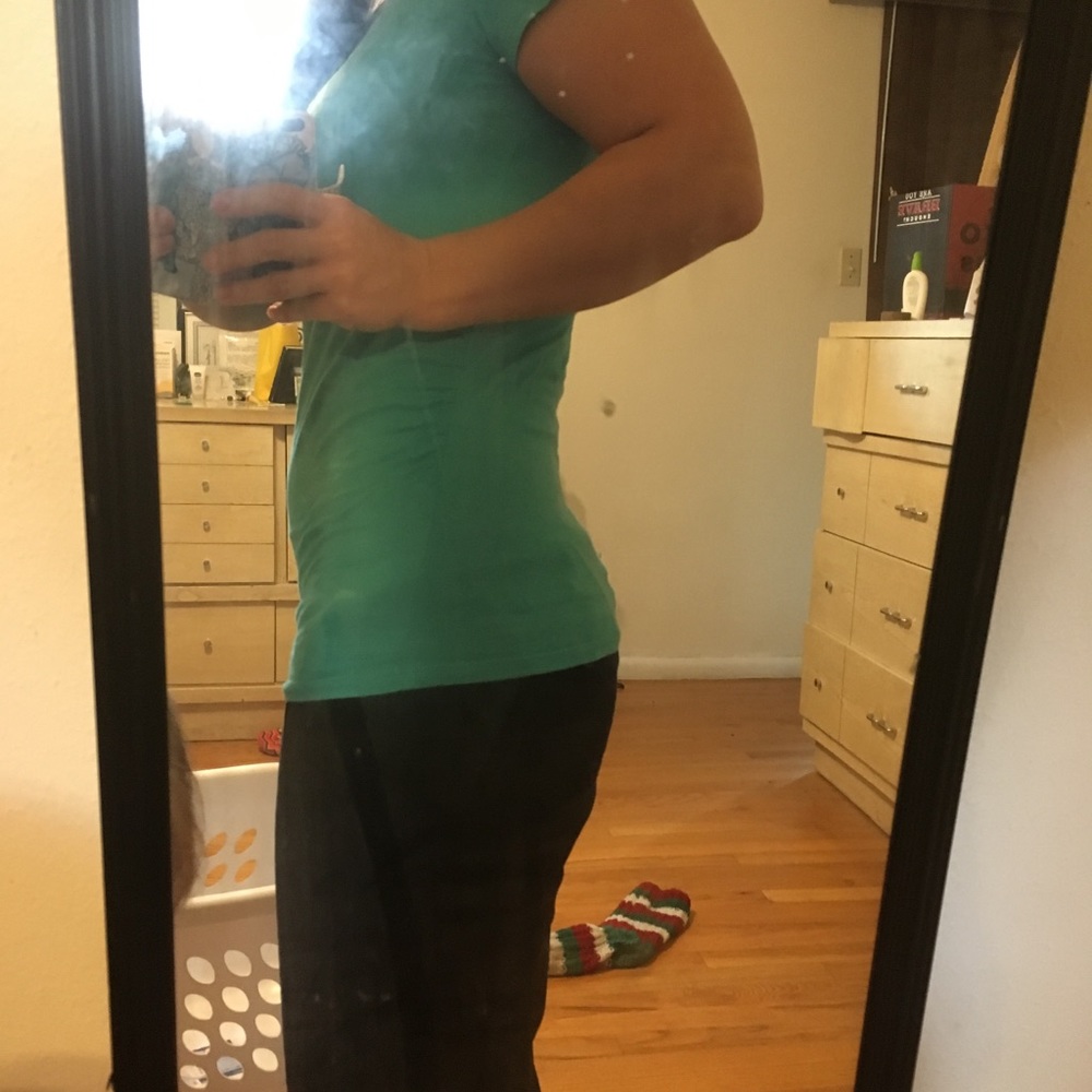 Turquoise maternity shirt